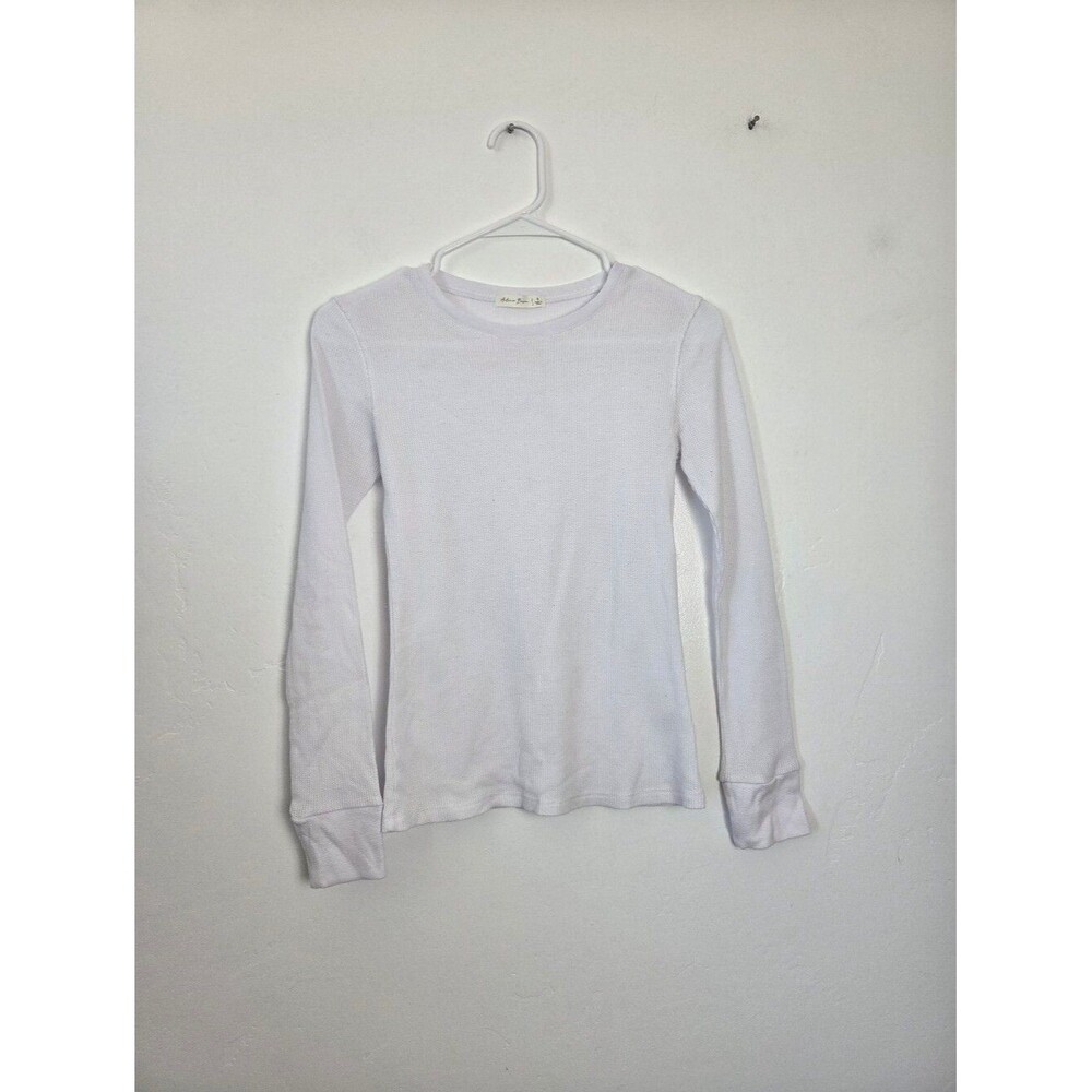 Active Basic White Thermal Shirt Long Sleeve Crew Neckline Base Layer Small